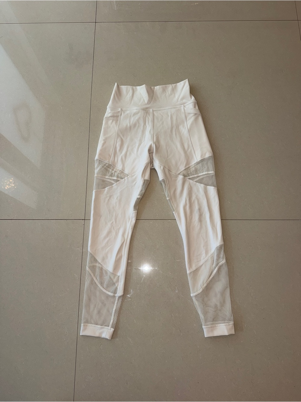 LULULEMON White Mesh High-Rise Active Leggings - Picture 1 of 7